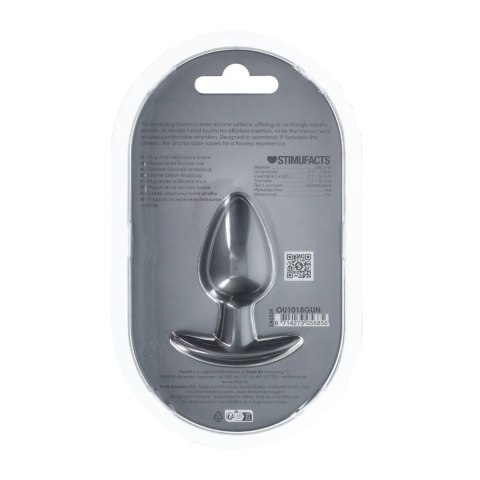 Gładki Silikonowy Korek Analny – Średni – 7,9 cm – Grafitowy
