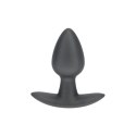 Gładki silikonowy korek analny Ouch! – mały (6,5 cm) w kolorze gunmetal