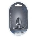 Gładki silikonowy korek analny Ouch! – mały (6,5 cm) w kolorze gunmetal