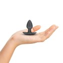Gładki silikonowy korek analny Ouch! – mały (6,5 cm) w kolorze gunmetal