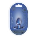 Gładki silikonowy korek analny Ouch! - Mały (6,5 cm) - Metaliczny Błękit