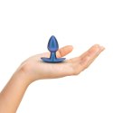 Gładki silikonowy korek analny Ouch! - Mały (6,5 cm) - Metaliczny Błękit