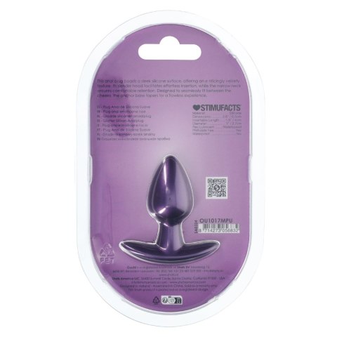 Luksusowy Gładki Korek Analny z Silikonu – Mały (6,5 cm) – Metaliczny Fiolet