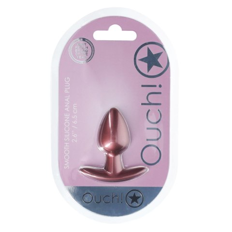 Zmysłowy Silikonowy Korek Analny Ouch! w odcieniu Różowego Złota (6,5 cm)