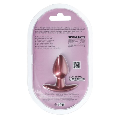 Zmysłowy Silikonowy Korek Analny Ouch! w odcieniu Różowego Złota (6,5 cm)