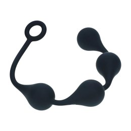 Eleganckie silikonowe kulki analne Waterdrop, rozmiar L (40mm) - czarne
