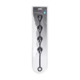Eleganckie silikonowe kulki analne Waterdrop, rozmiar L (40mm) - czarne
