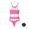 Body z greckim dekoltem - neonowy róż - XS/XL