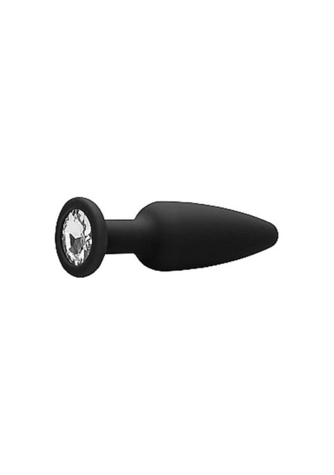 Elegancki Stożkowy Plug Analny z Diamentem - Czarny