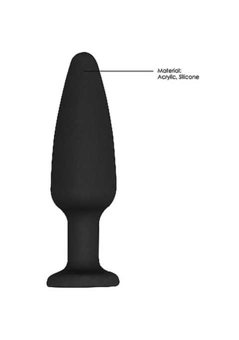 Elegancki Stożkowy Plug Analny z Diamentem - Czarny
