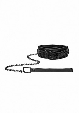 Elegancka Obroża z Odpinaną Smyczą - Czarna
