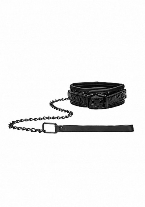 Elegancka Obroża z Odpinaną Smyczą - Czarna