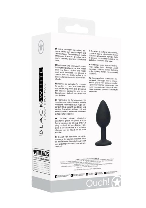 Silikonowy plug analny z eleganckim zdobieniem