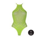Zmysłowe body z dekoltem halter – Neonowa Zieleń – XL/XXXXL