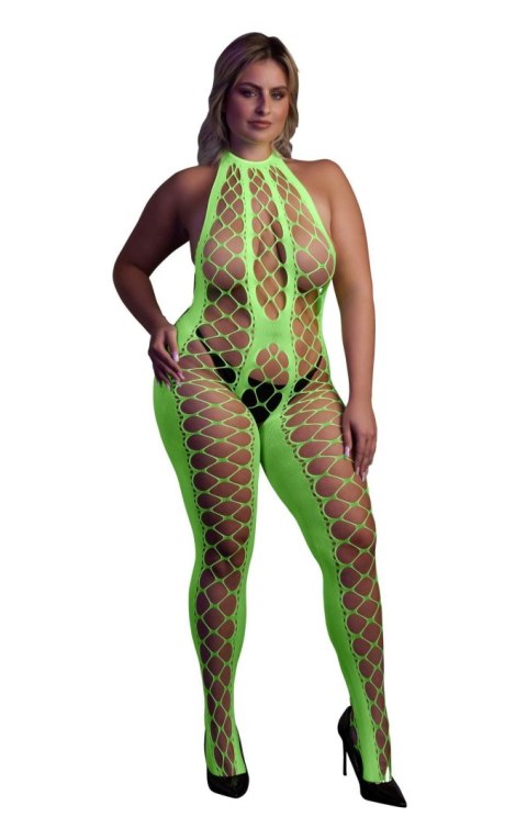 Bodystocking z dekoltem halter, rozmiar XL/XXXXL