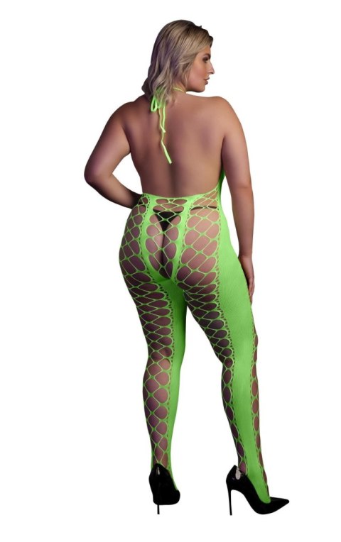 Bodystocking z dekoltem halter, rozmiar XL/XXXXL