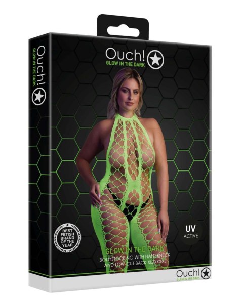 Bodystocking z dekoltem halter, rozmiar XL/XXXXL