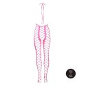 Bodystocking z Dekoltem Halter - Różowy - XS/XL