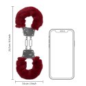 Czerwone Futrzane Kajdanki Metalowe