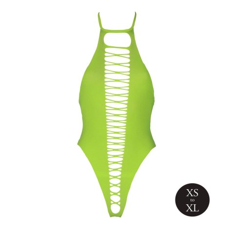 Zmysłowe Body High-Cut w Neonowej Zieleni – Rozmiar XS/XL