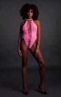 Zmysłowe Body z Wysokim Wycięciem – Neonowy Róż – XS/XL
