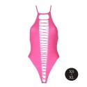 Zmysłowe Body z Wysokim Wycięciem – Neonowy Róż – XS/XL