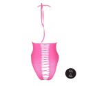 Zmysłowe Body z Wysokim Wycięciem – Neonowy Róż – XS/XL