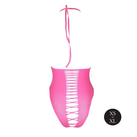 Zmysłowe Body z Wysokim Wycięciem – Neonowy Róż – XS/XL