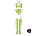 Neonowy Komplet: Crop Top i Pończochy XL/XXXXL