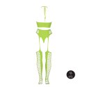 Neonowy Komplet: Crop Top i Pończochy XL/XXXXL