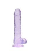 Realistyczne dildo z jądrami 20 cm - Fioletowy