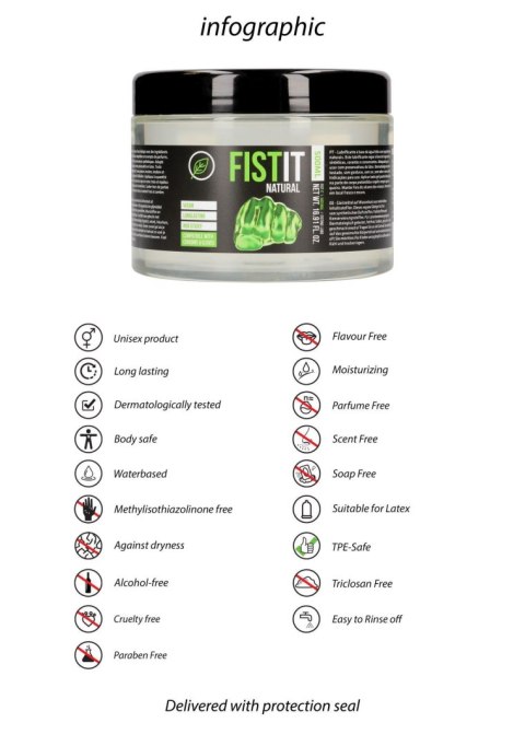 Fistit Natural – Delikatny Lubrykant na Bazie Wody, 500 ml