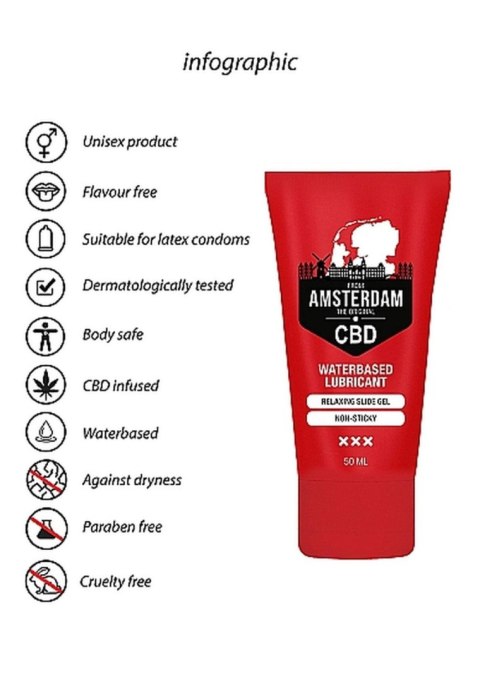 Ekskluzywny lubrykant intymny z CBD na bazie wody Original Amsterdam, 50 ml
