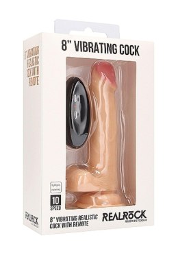 Realistyczne Dildo Wibrujące – 8 cali – Z Jądrami – Cieliste