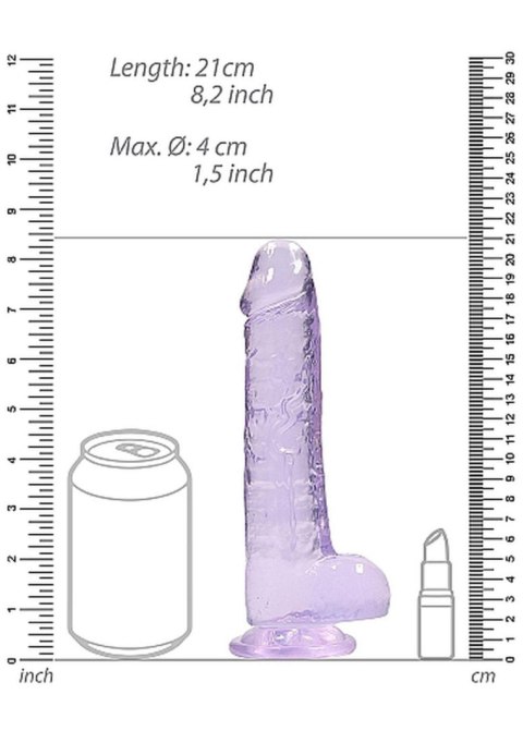Realistyczne dildo z jądrami 20 cm - Fioletowy