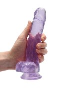 Realistyczne dildo z jądrami 20 cm - Fioletowy