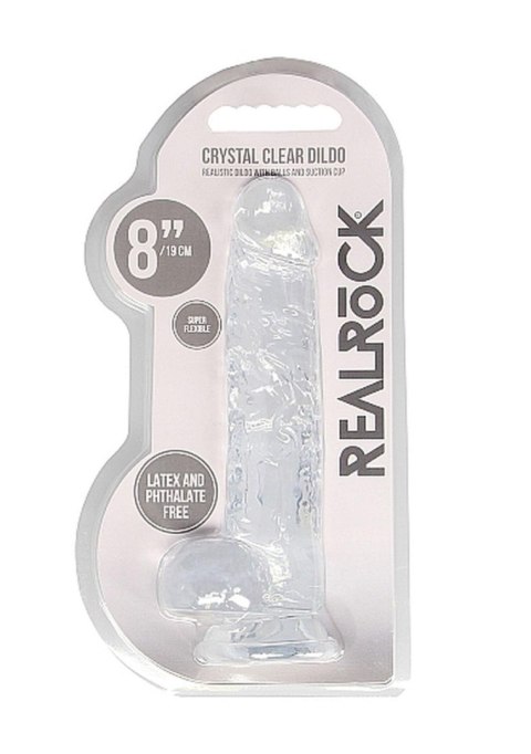 Realistyczne Dildo z Jądrami 20 cm - Transparentne