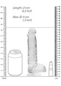 Realistyczne Dildo z Jądrami 20 cm - Transparentne