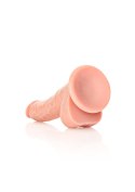Realistyczne Zakrzywione Dildo z Moszną i Przyssawką - 18 cm
