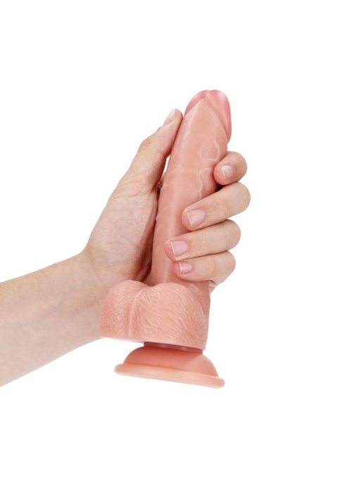 Realistyczne Zakrzywione Dildo z Moszną i Przyssawką - 18 cm