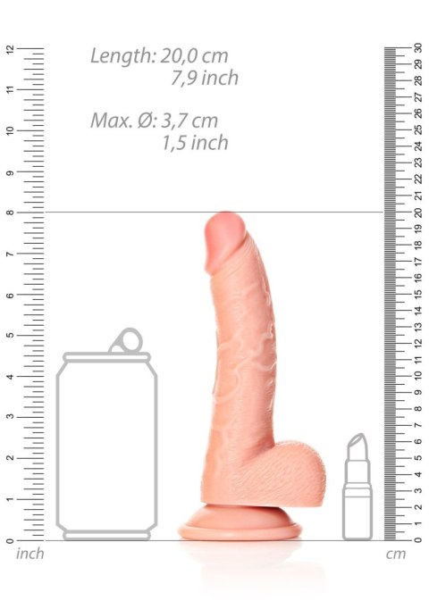 Realistyczne Zakrzywione Dildo z Moszną i Przyssawką - 18 cm