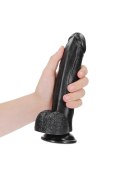 Zakrzywione realistyczne dildo z moszną i przyssawką – 20,5 cm