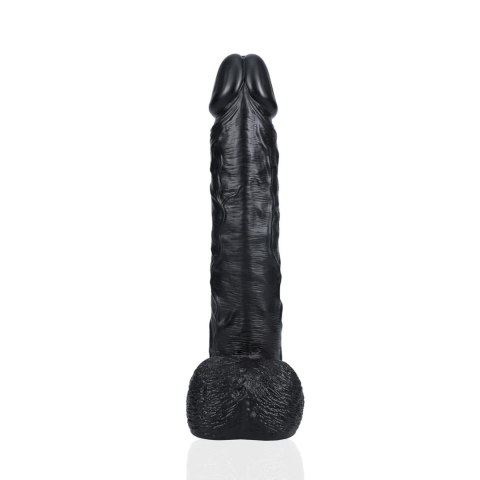 Ogromne Dildo Proste z Jądrami 35,5 cm - Czarny