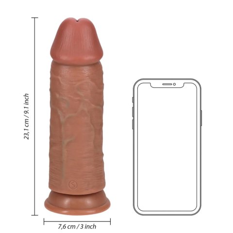 Realistyczne dildo RealRock, proste, ekstra grube, 23 cm – Cieliste
