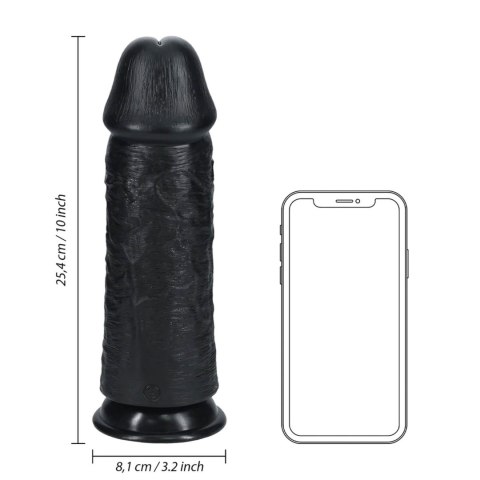 Dildo Realistyczne Proste, Ekstra Grube, 25,4 cm – Czarny
