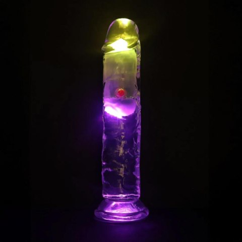 Wibrujące Dildo LED – Przezroczyste i Proste – 18 cm