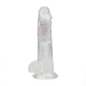 Realistyczne Wibrujące Dildo LED z Jądrami – Transparentne, 20 cm
