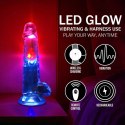 Realistyczne Wibrujące Dildo LED z Jądrami – Transparentne, 20 cm