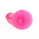 Smukłe, realistyczne dildo z przyssawką – świecące w ciemności – 15,5 cm
