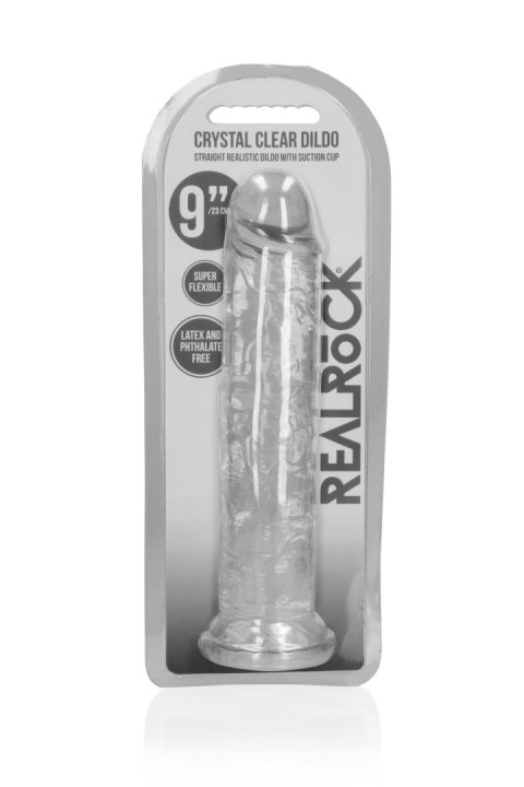 Przejrzyste realistyczne dildo z przyssawką dla głębokich doznań – 23 cm